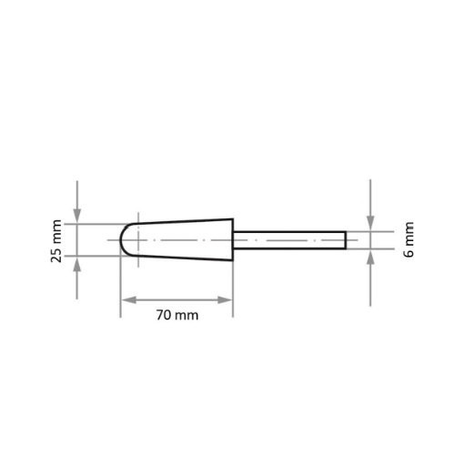 سنگ فرز انگشتی مخروطی 25.70 لوکاس